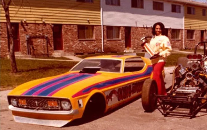 Mustang funny car with Nellie Goins NHRA 3