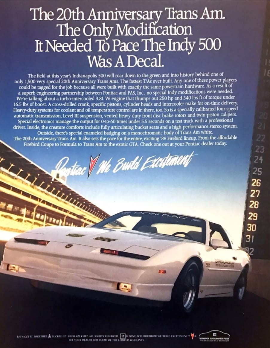 20th anniv pontiac trans am