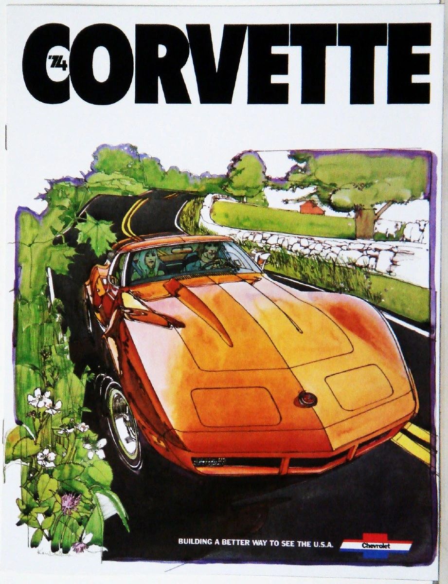 Corvette building a better way cartoonish orange ad