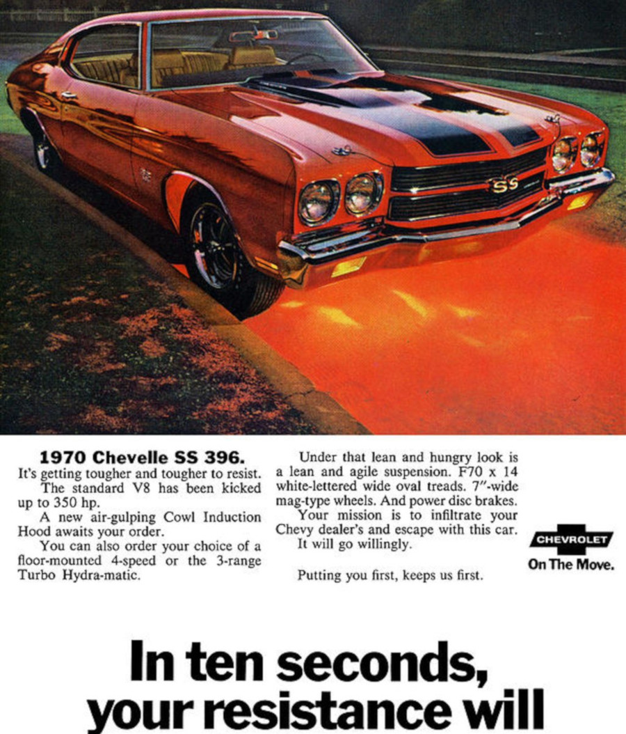 1970 Chevrolet Chevelle SS 396 ad GM Media Archives RESIZED 5