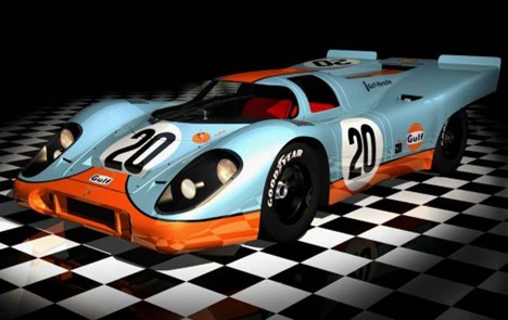 The Porsche 917 race car from the movie Le Mans 8