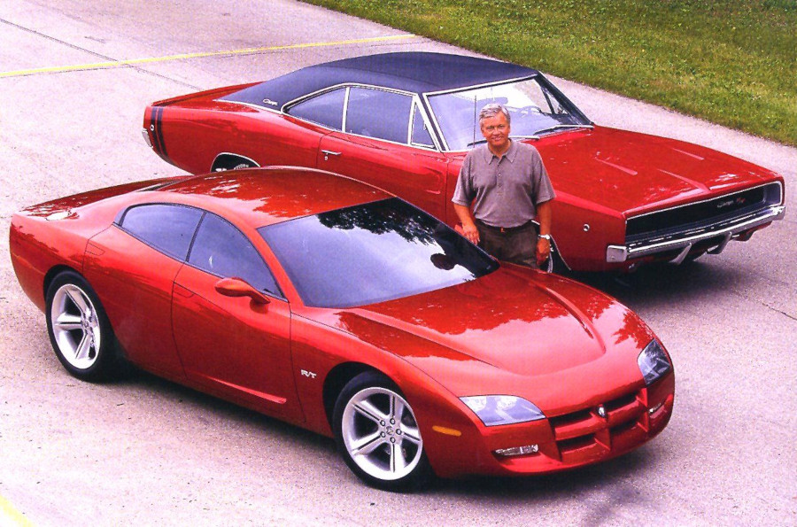 Tom Gale with the 1999 Dodge Charger RT Stellantis North American Archives RESIZED 2