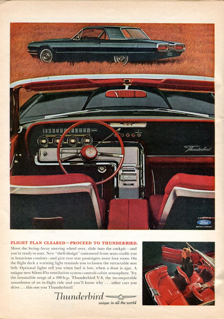 1964 Thunderbird ad featuring the interior Robert Tate Collection 2