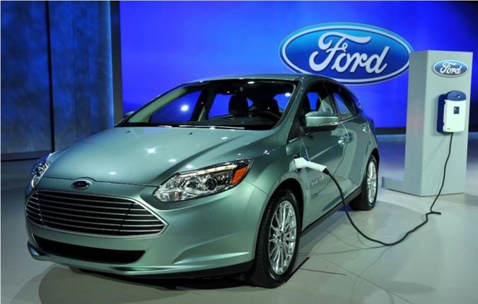 Ford Focus all electric on display at the 2011 Consumer Electronics Show in Las Vegas