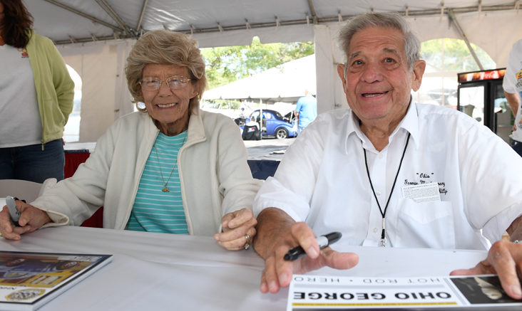 Barbara Hamilton selling and signing books NHRA 7