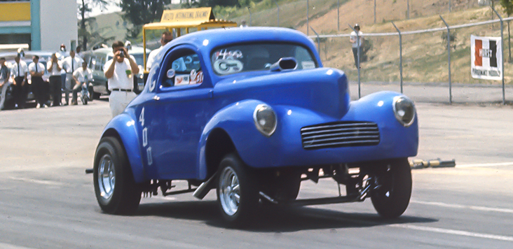 Barbara Hamilton with 1937 Willys car NHRA 5