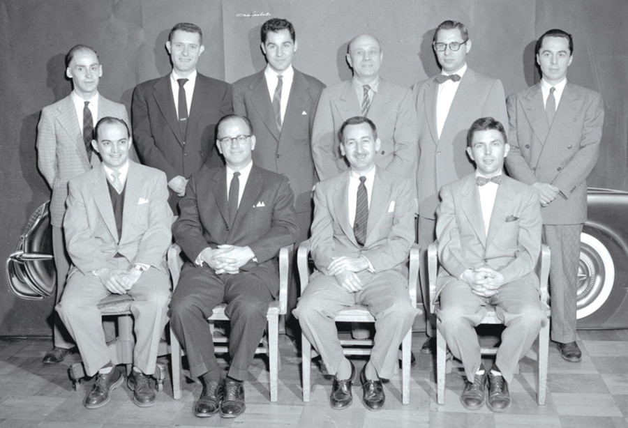 GM Design Staff early 1950s. Clare MacKichan seated second from right. GM Archives and Special Collections RESIZED 1