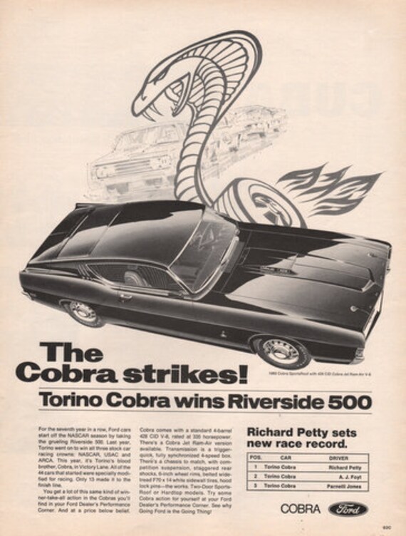 1969 Ford Torino Cobra Strikes ad Robert Tate Collection 4