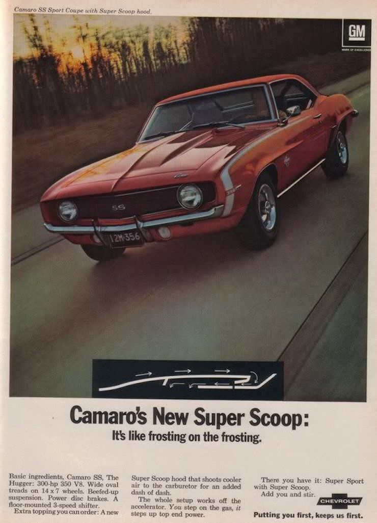1969 Chevy Camaro SS ad GM Robert Tate Collection 6