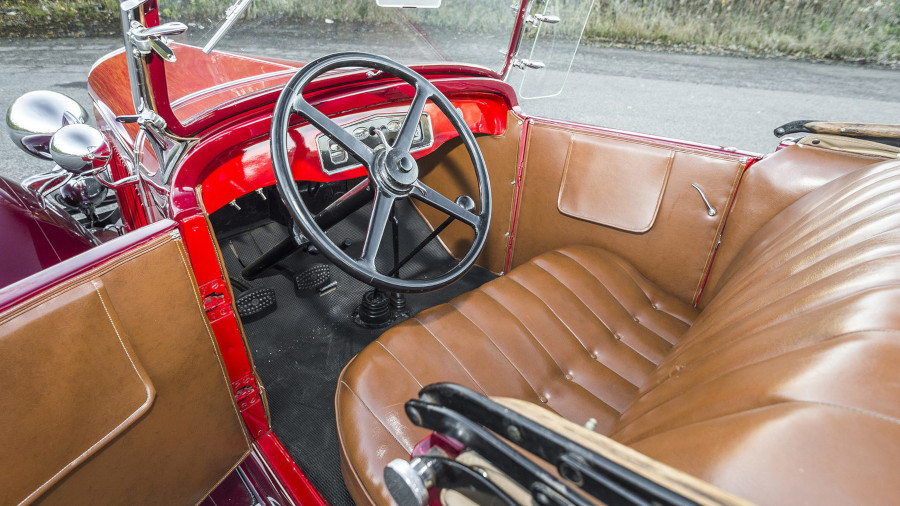 The interior of a 1929 DeSoto Model K Roadster Mecum Auctions RESIZED 4