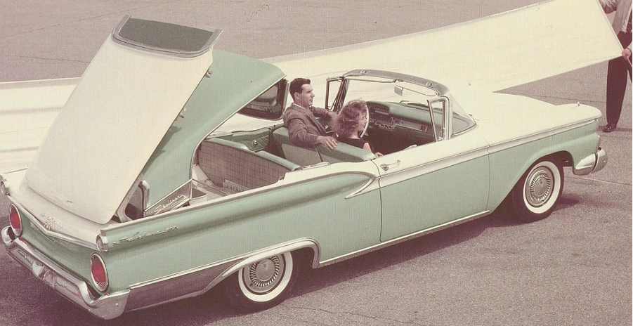 1959 Ford convertible demonstrating retractable top Ford Motor Company Archives 6 RESIZED
