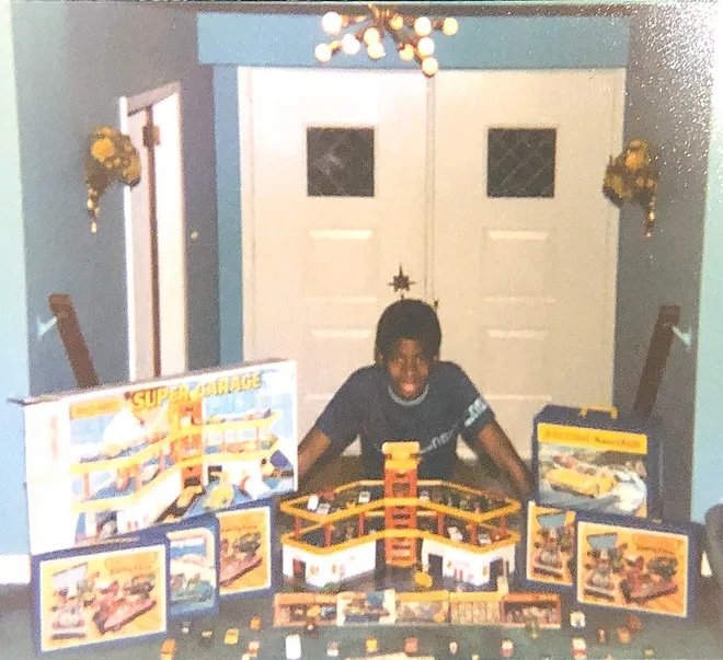 Christopher Young as a child with his Matchbox collection Detroit Free Press 1