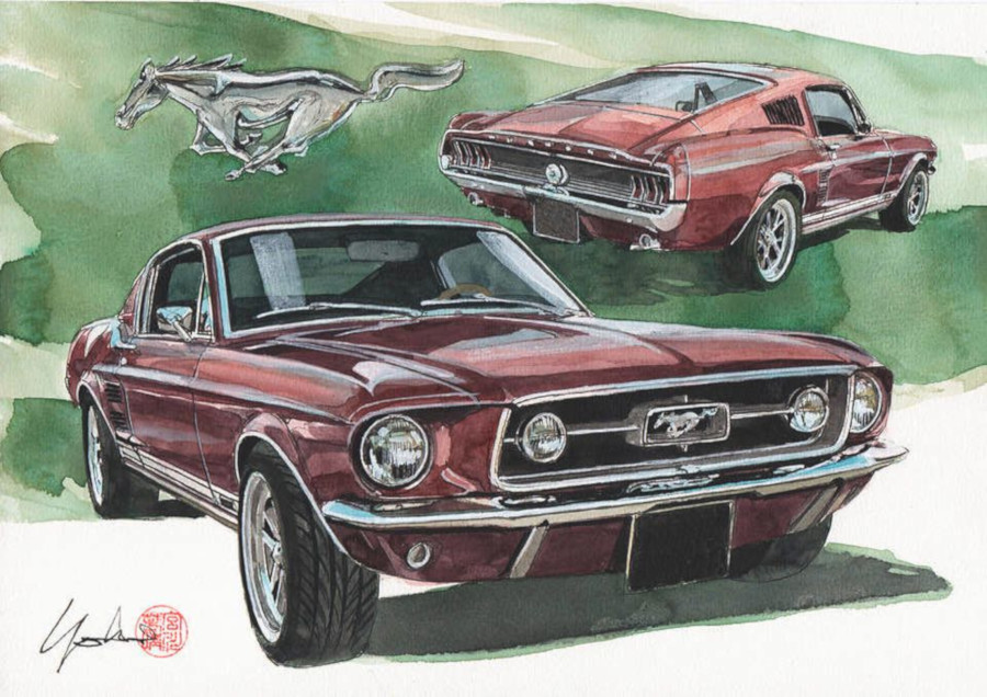 1967 Ford Mustang illustration by Cedric Gachet RESIZED 6