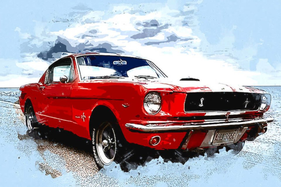 Red Mustang Shelby illustration by Elaine Pesser RESIZED 4