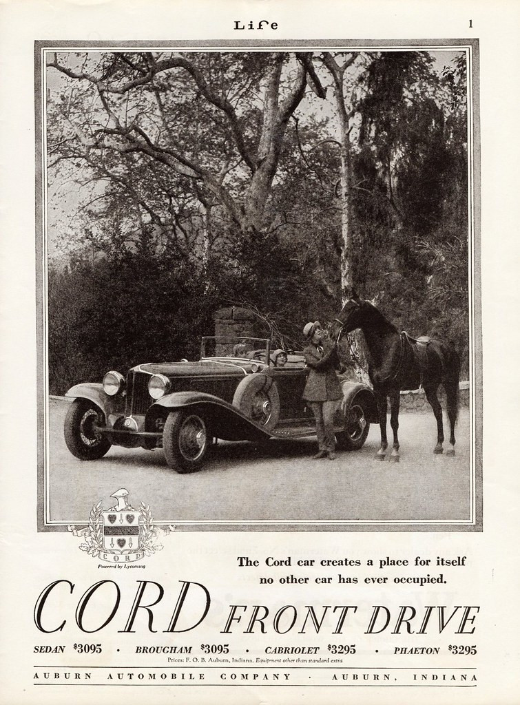 1929 30 Cord Advertising in Life Magazine 1