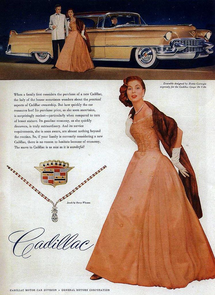 A 1955 Cadillac ad with a fashion model Robert Tate Collection 2