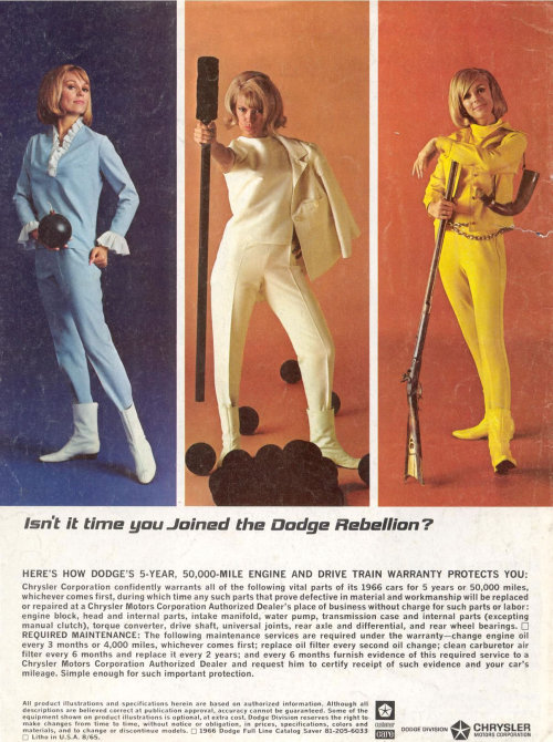 1966 Dodge Rebellion advertising Chrysler Archives 5