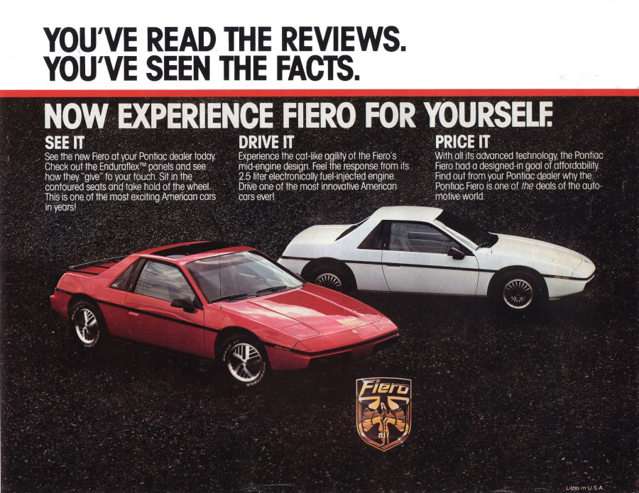 A Pontiac Fiero print ad GM Heritage Archives RESIZED 2