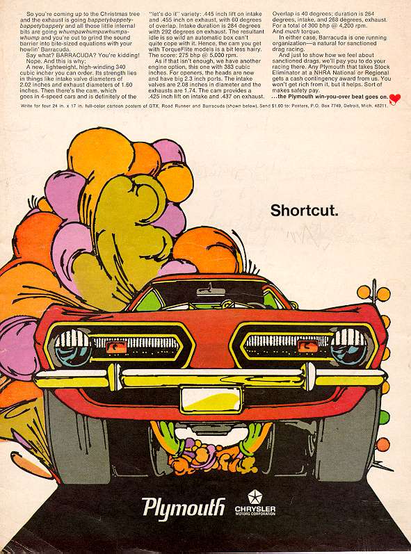 1968 Plymouth Barracuda muscle car ad Chrysler Archives 3
