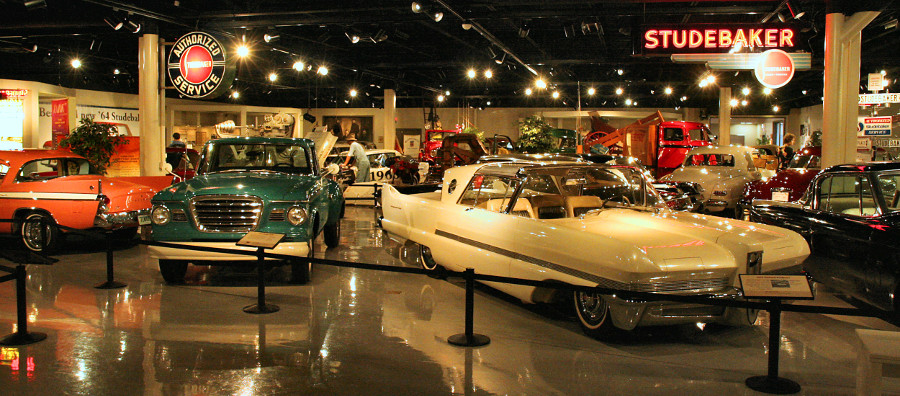 Museum display featuring a Studebaker truck and a Packard Predictor show car RESIZED 5