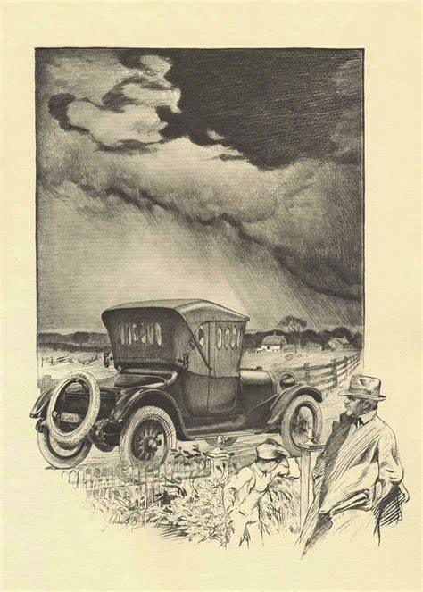 1917 Dodge advertising pencil artwork 7