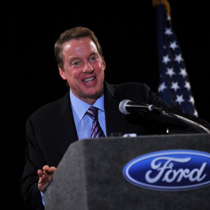 Bill Ford Jr speaking at an event Ford Media Center 8
