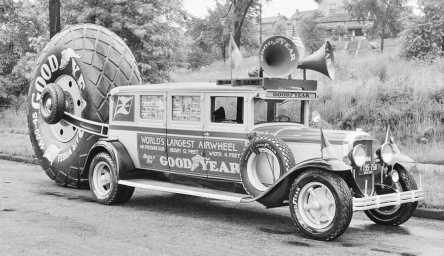 Goodyear promotional vehicle with airwheel Goodyear Archives RESIZED 2