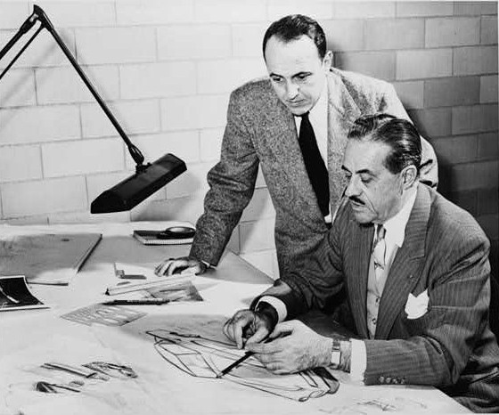 Raymond Loewy with Robert Bourke standing Studebaker National Museum 5