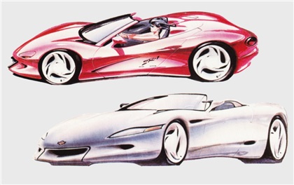 1992 Chevrolet Corvette Sting Ray III design sketches GM Heritage Archives 2