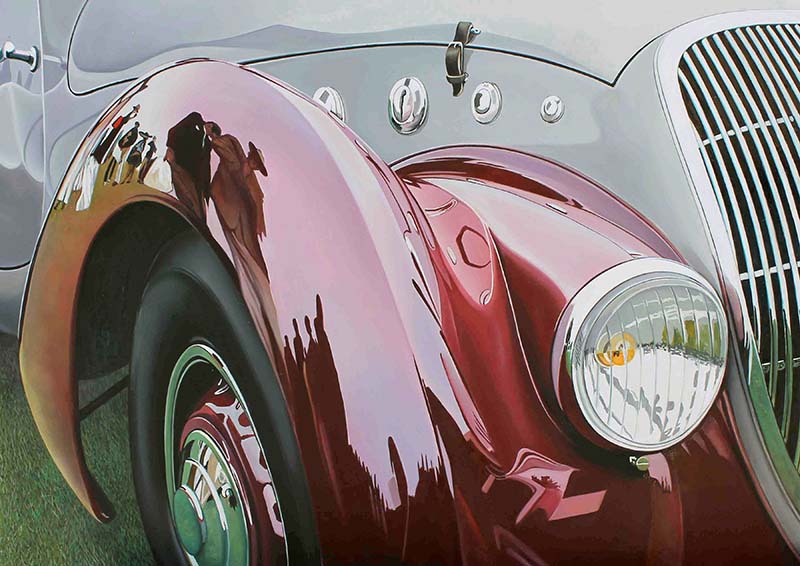 Delahaye classic car illustration by Cheryl Kelley 2