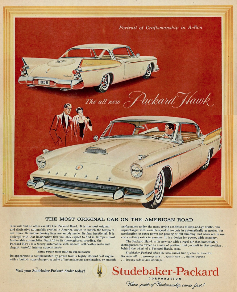 1958 Packard Hawk ad Robert Tate Collection 6