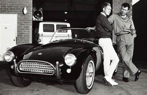 Stee McQueen and Carroll Shelby with 1960s Cobra 6