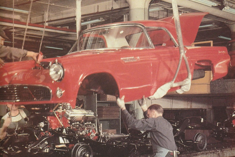 A 1955 Thunderbird at Dearborn Assembly Ford Motor Company Archives RESIZED 8