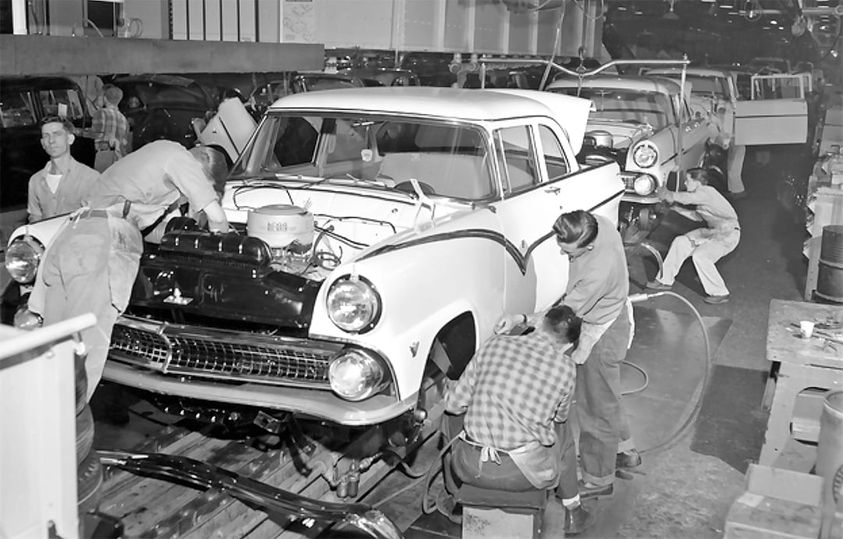 A Ford assembly line in 1955 Ford Motor Company Archives 7