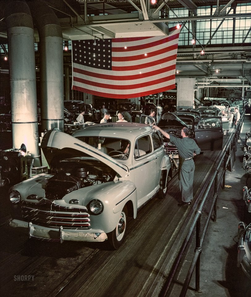 The first post war Ford assembly line in 1946 Ford Motor Company Archives 1