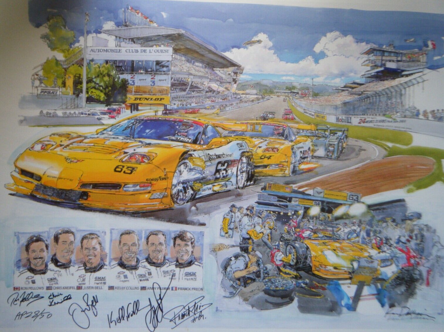 Corvette Motorsport Memories poster by Ken Dallison CROPPED RESIZED 8