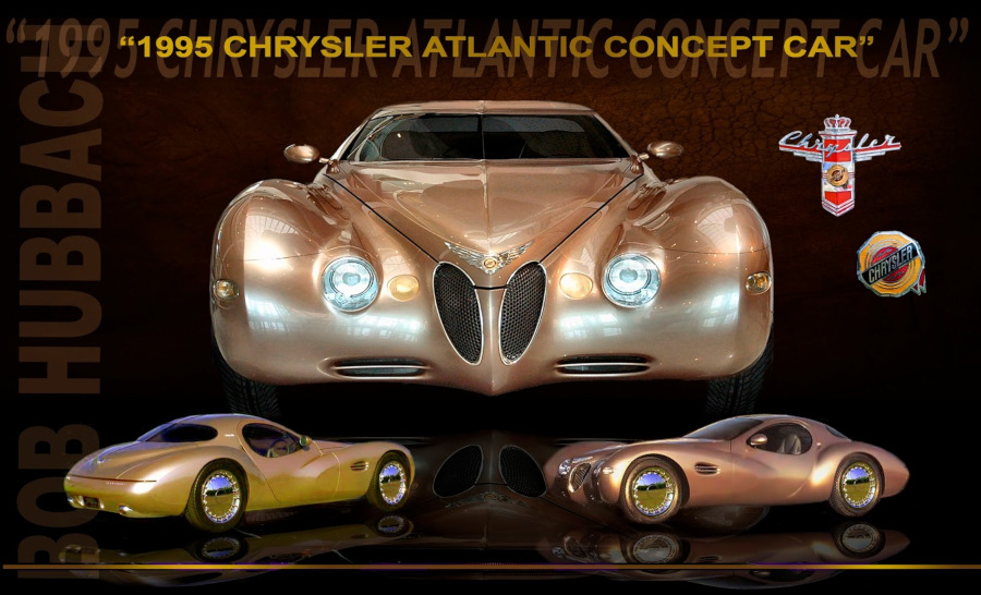 An illustration with three views of the 1995 Chrysler Atlantic concept RESIZED 8