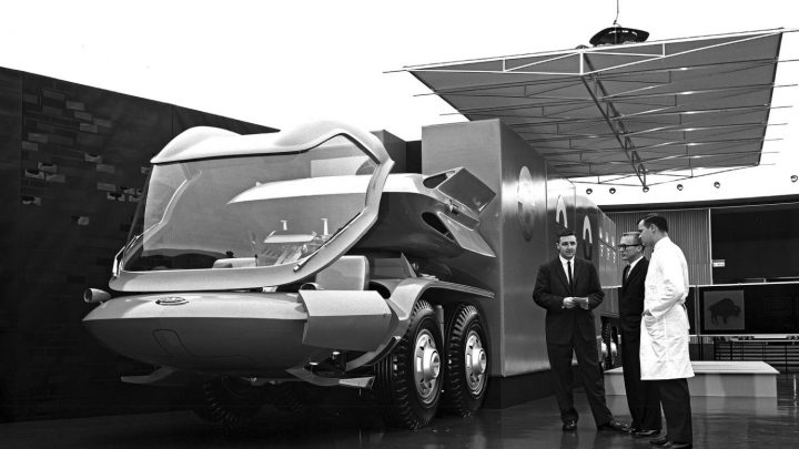 The 1964 Bison Concept truck in studio with designers and engineers GM Media Archives 2
