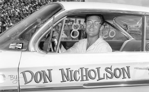 Don Nicholson behind the wheel of his 1961 Chevrolet National Dragster 1