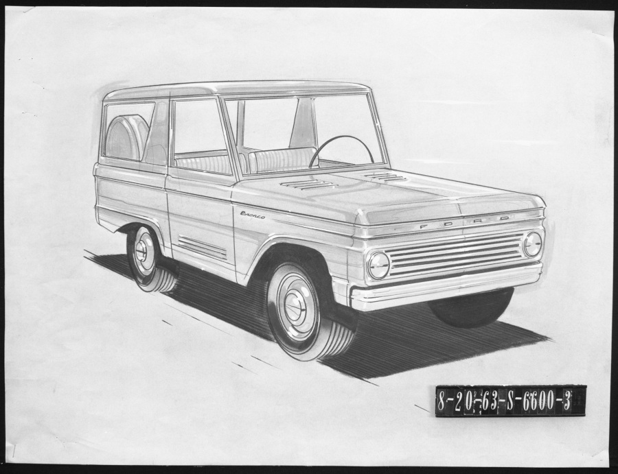 Pencil drawing of the original Ford Bronco design Ford Motor Company Archives RESIZED 2