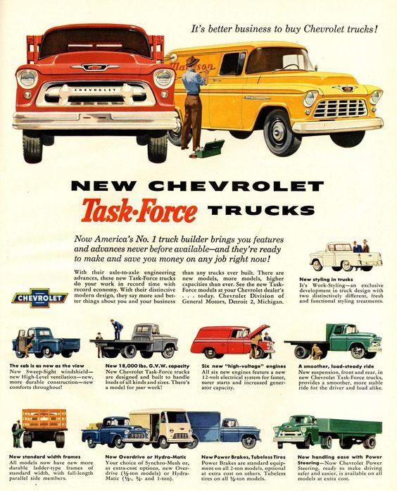 A 1956 Chevrolet Task Force trucks ad GM Heritage Archives 8