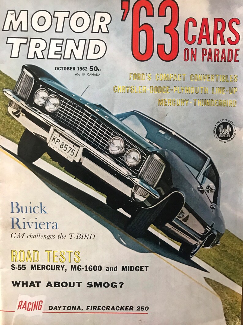 Motor Trend October 1962 with new 1963 Buick Riviera 4
