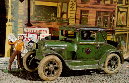 Metal toy store cars 1940s